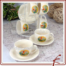 ceramic coffee set tea set cups and saucers six sets with holder